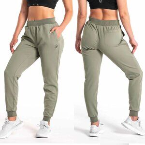 NWT Virus Intl Womens Unwind Pants Joggers Athletic Vetiver Olive Green